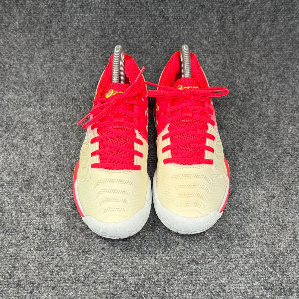 Asics Gel-Resolution 7 Tennis Shoes Womens 5.5 White Red Yellow Athletic Sneaker - Picture 3 of 14